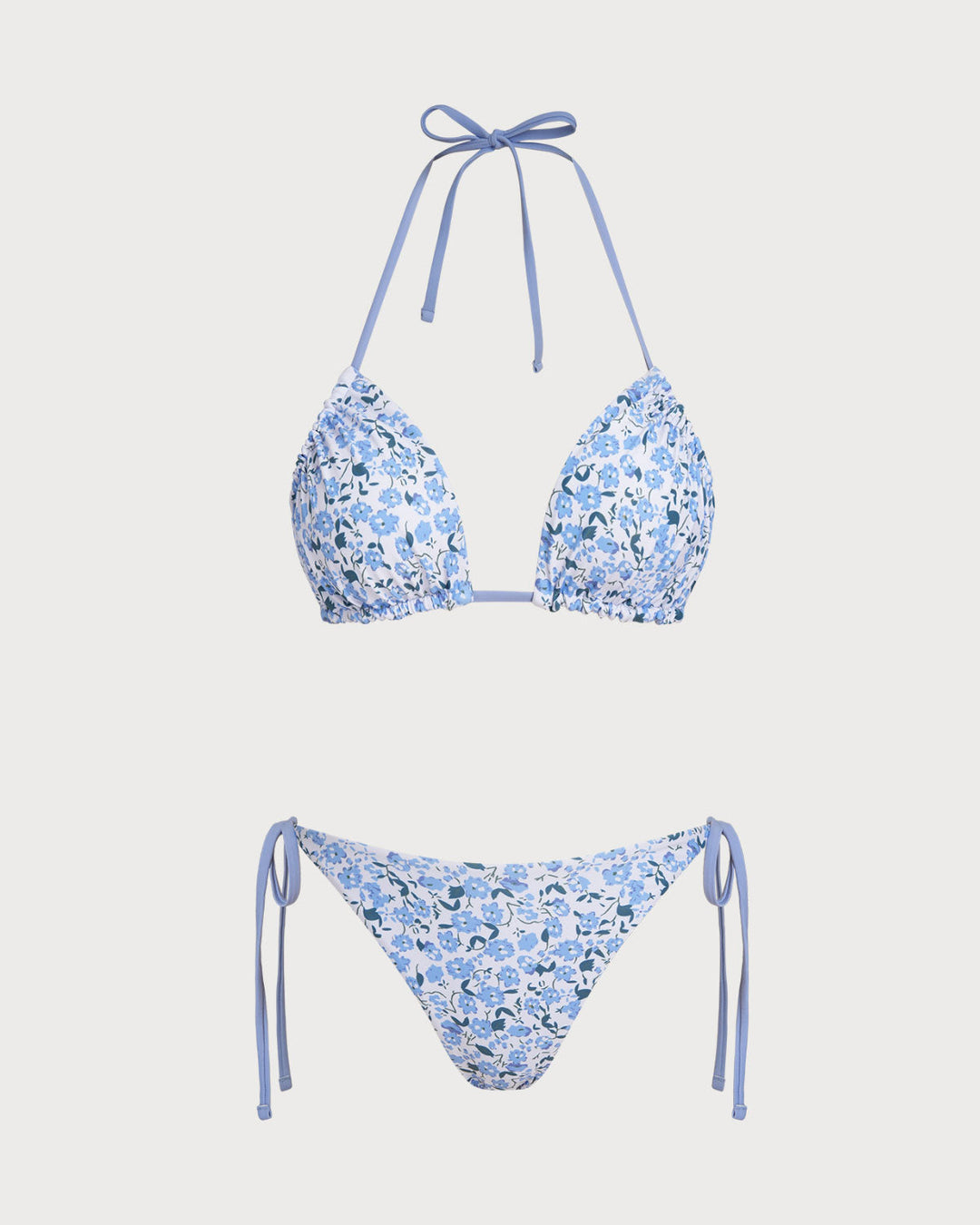 Clara & Sophia | Floral Triangle Bikini Set for Women in Blue