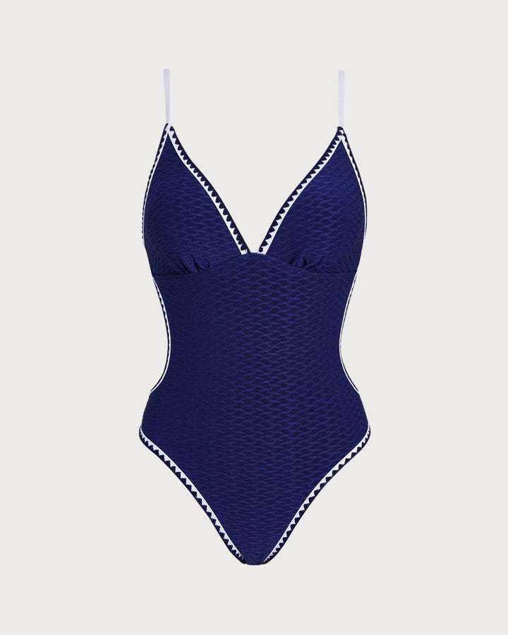 Clara & Sophia | Blue Cross Bralette One Piece Swimwear