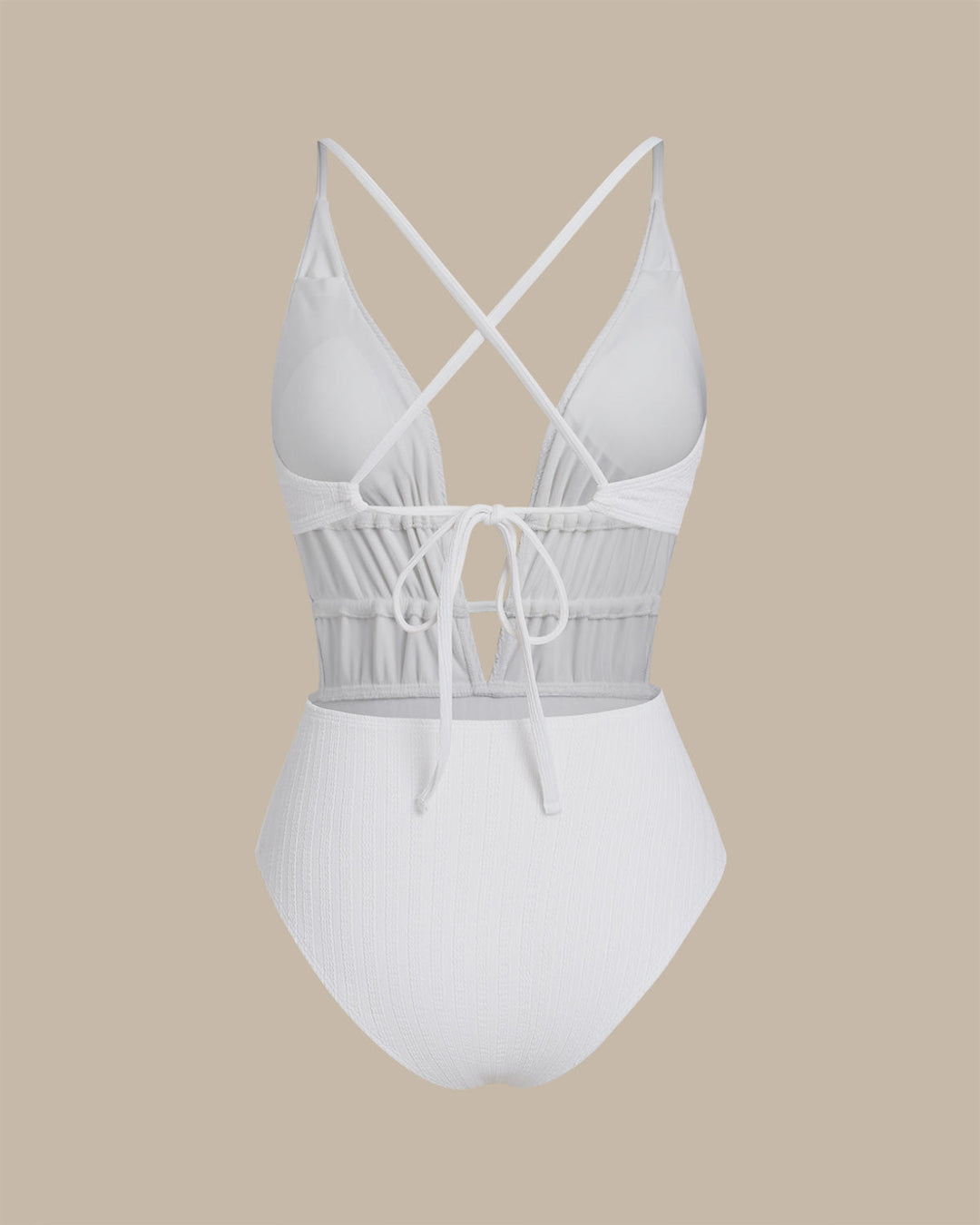 Clara & Sophia | Textured White One Piece Swimwear for Women