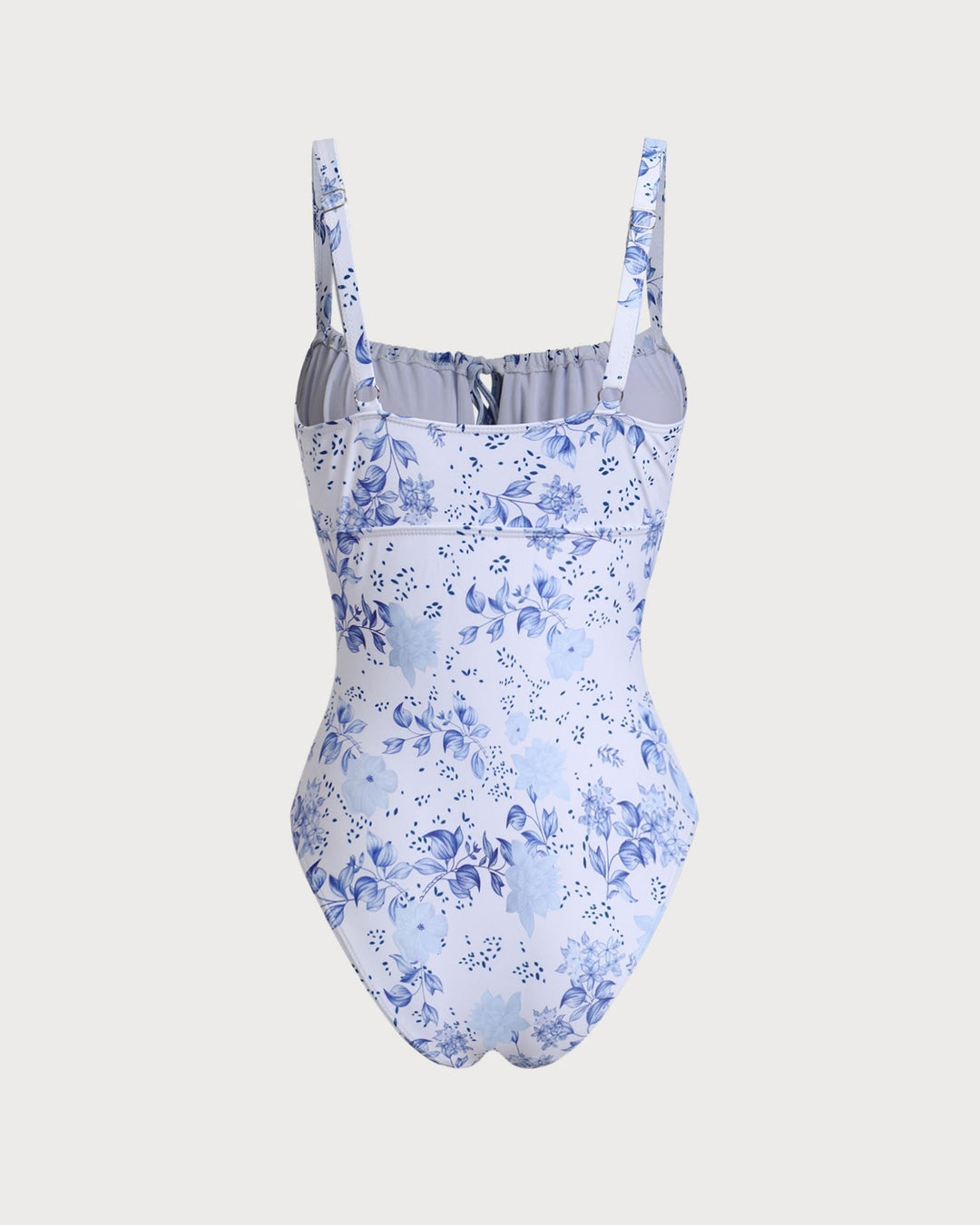Clara & Sophia | Floral Ruched One Piece Swimwear for Women in White