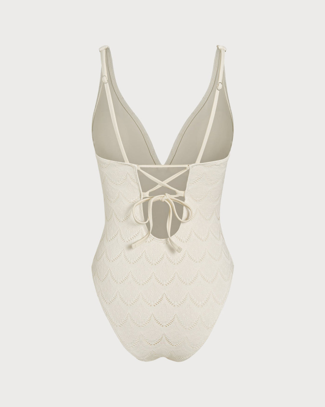 Clara & Sophia | Textured One Piece Swimwear for Women in Off White