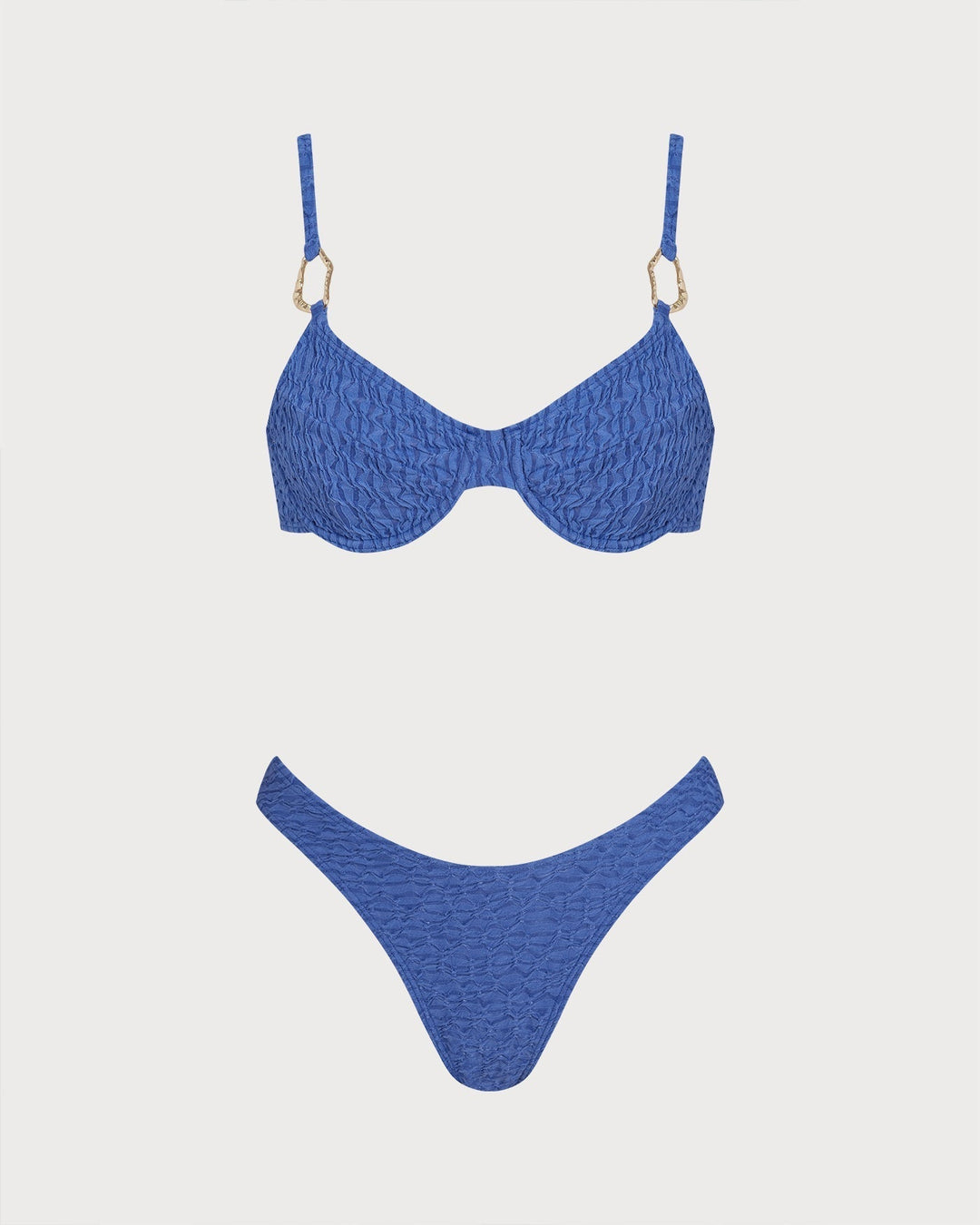 Clara & Sophia | Textured Bikini Set for Women in Light Blue