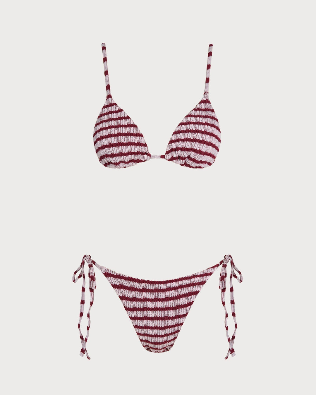 Clara & Sophia | Striped Triangle Bikini Set for Women in Red