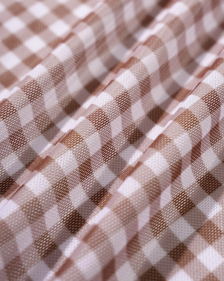 Clara & Sophia | Coffee Plaid Cover-up